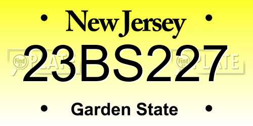 23BS227 New Jersey License Plate