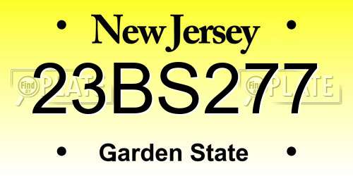23BS277 New Jersey License Plate