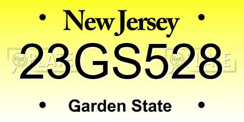 23GS528 New Jersey License Plate