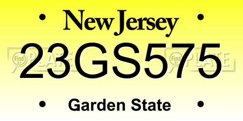 23GS575 New Jersey License Plate
