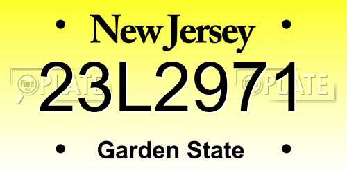 23L2971 New Jersey License Plate