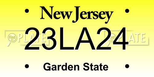 23LA24 New Jersey License Plate