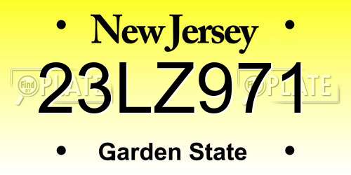 23LZ971 New Jersey License Plate