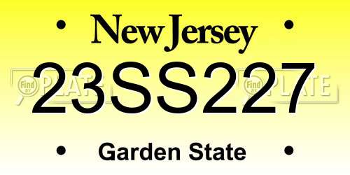 23SS227 New Jersey License Plate