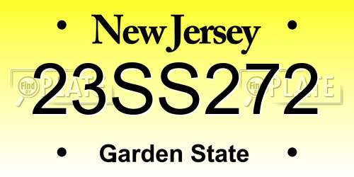 23SS272 New Jersey License Plate