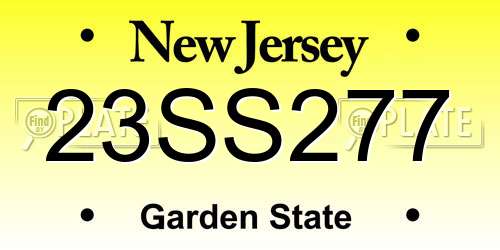 23SS277 New Jersey License Plate