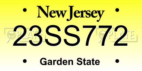 23SS772 New Jersey License Plate