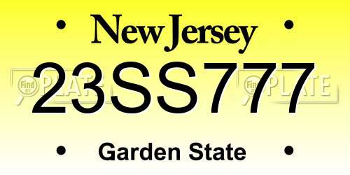 23SS777 New Jersey License Plate