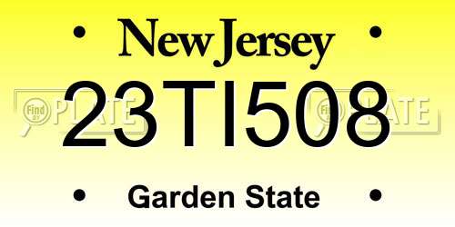 23TI508 New Jersey License Plate
