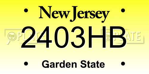 2403HB New Jersey License Plate