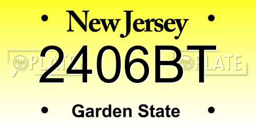 2406BT New Jersey License Plate