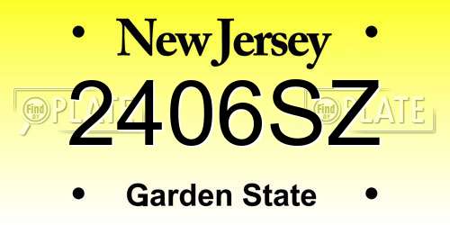 2406SZ New Jersey License Plate