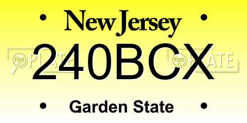 240BCX New Jersey License Plate