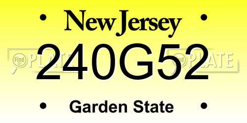 240G52 New Jersey License Plate