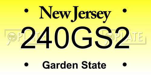 240GS2 New Jersey License Plate