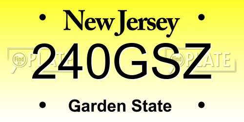 240GSZ New Jersey License Plate