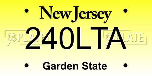 240LTA New Jersey License Plate