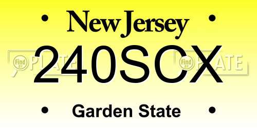 240SCX New Jersey License Plate