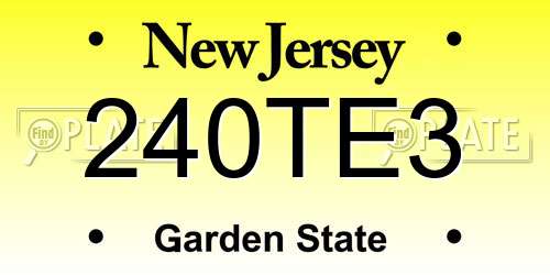 240TE3 New Jersey License Plate