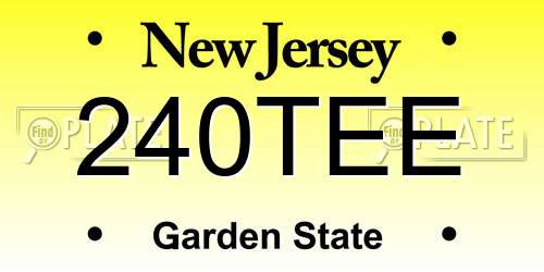 240TEE New Jersey License Plate