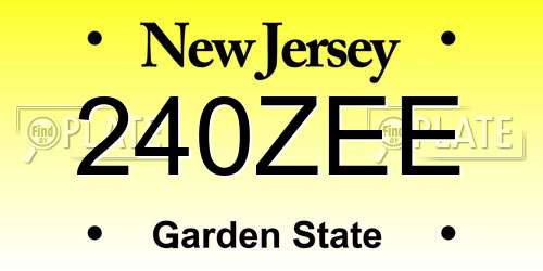 240ZEE New Jersey License Plate