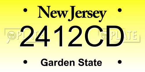 2412CD New Jersey License Plate
