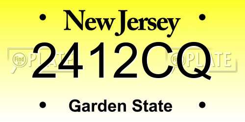 2412CQ New Jersey License Plate