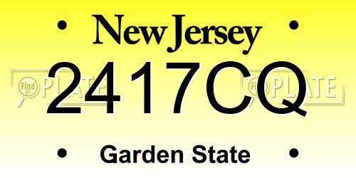 2417CQ New Jersey License Plate