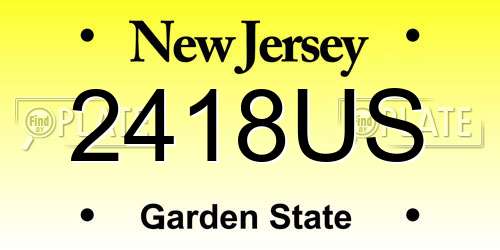 2418US New Jersey License Plate