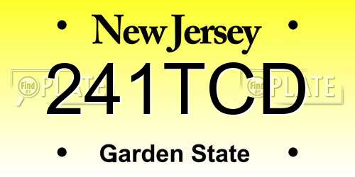 241TCD New Jersey License Plate
