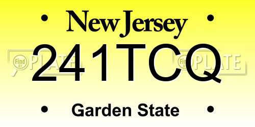 241TCQ New Jersey License Plate