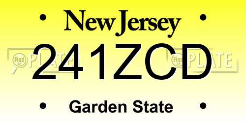 241ZCD New Jersey License Plate