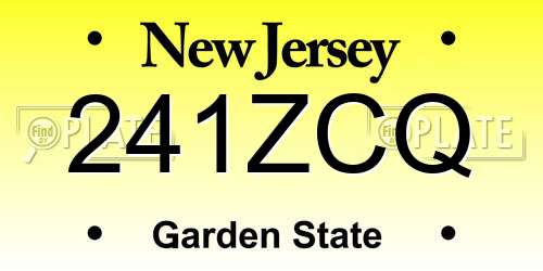 241ZCQ New Jersey License Plate