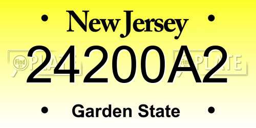 24200A2 New Jersey License Plate