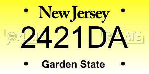 2421DA New Jersey License Plate