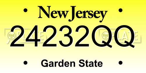 24232QQ New Jersey License Plate