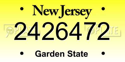2426472 New Jersey License Plate
