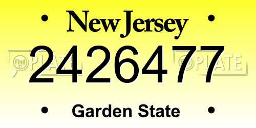 2426477 New Jersey License Plate