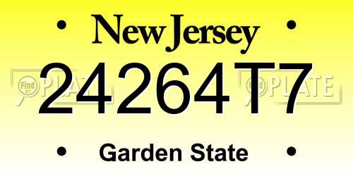 24264T7 New Jersey License Plate