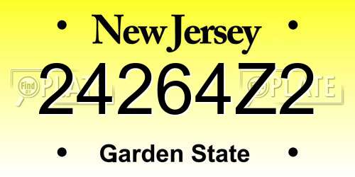 24264Z2 New Jersey License Plate