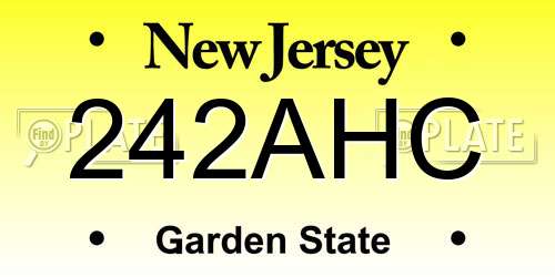 242AHC New Jersey License Plate