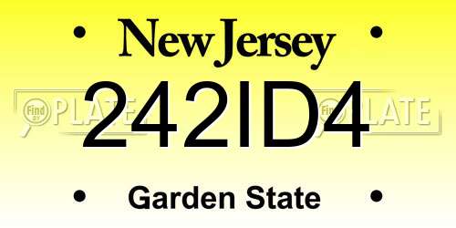242ID4 New Jersey License Plate