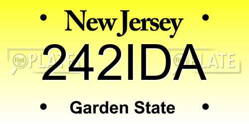 242IDA New Jersey License Plate