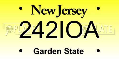 242IOA New Jersey License Plate