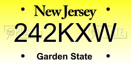 242KXW New Jersey License Plate