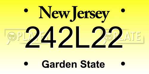 242L22 New Jersey License Plate