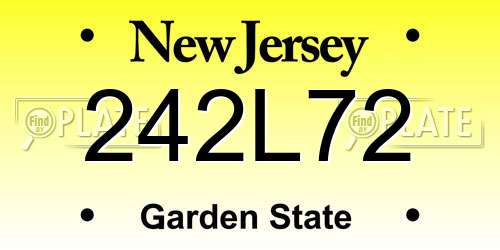 242L72 New Jersey License Plate