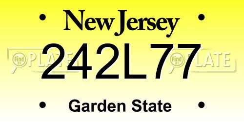 242L77 New Jersey License Plate