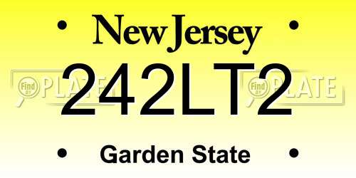 242LT2 New Jersey License Plate