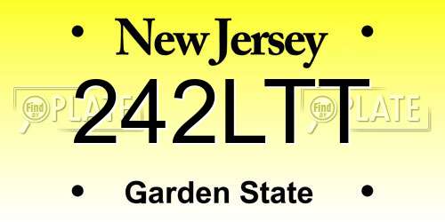 242LTT New Jersey License Plate